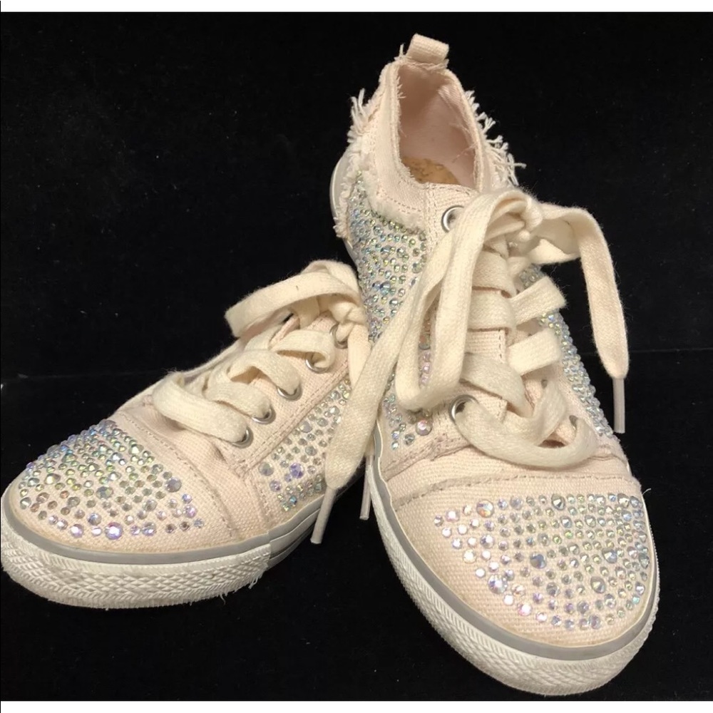 GB Girls Canvas Rhinestone Sneakers Rugged Sz 1.5